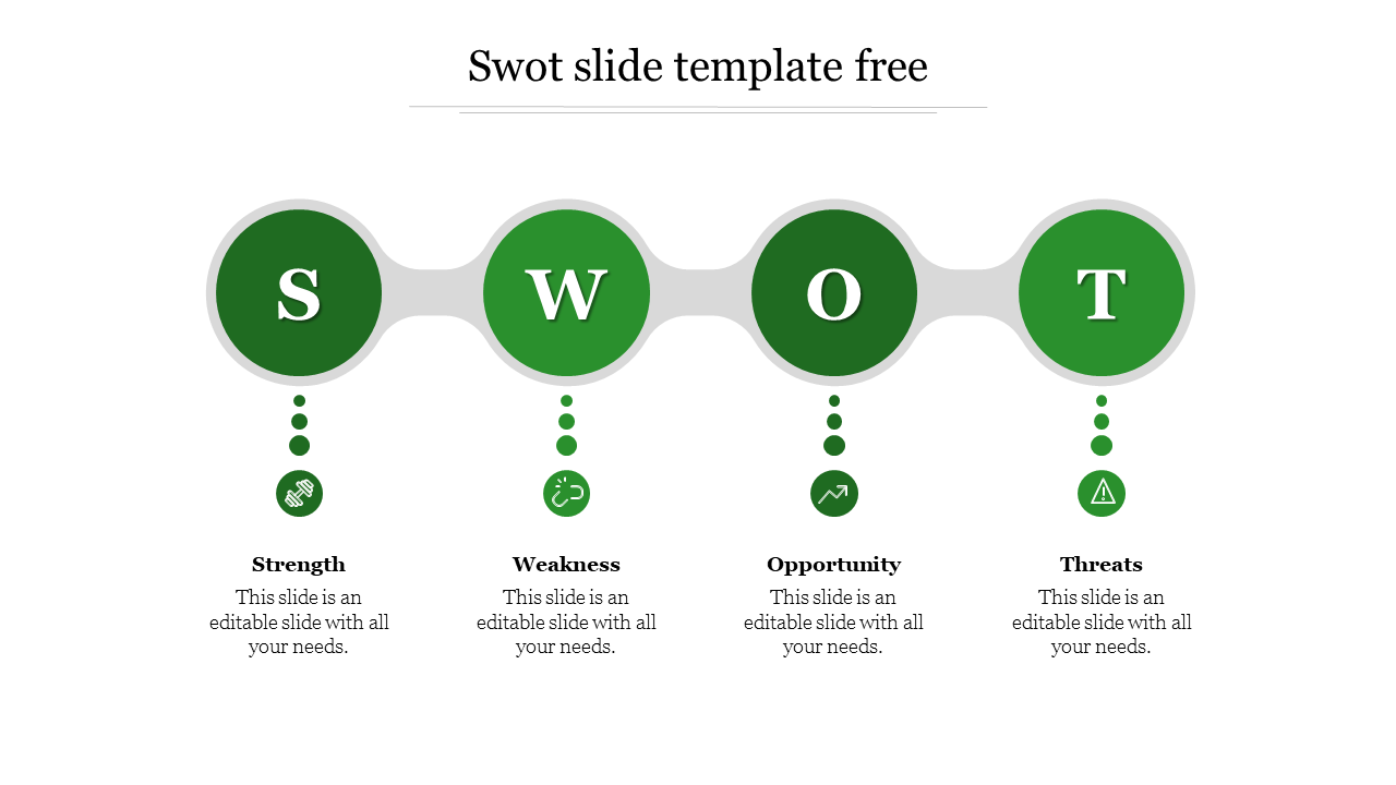 Free - Stunning SWOT Slide Template Free With Circle Diagram